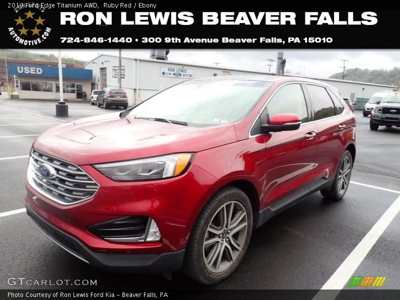 Ruby Red / Ebony 2019 Ford Edge Titanium AWD