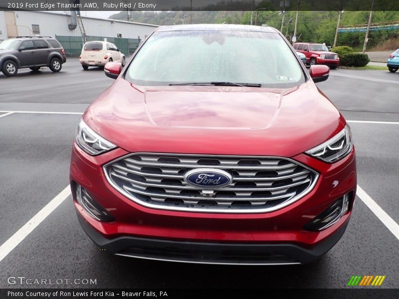 Ruby Red / Ebony 2019 Ford Edge Titanium AWD