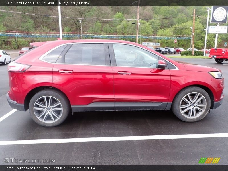 Ruby Red / Ebony 2019 Ford Edge Titanium AWD