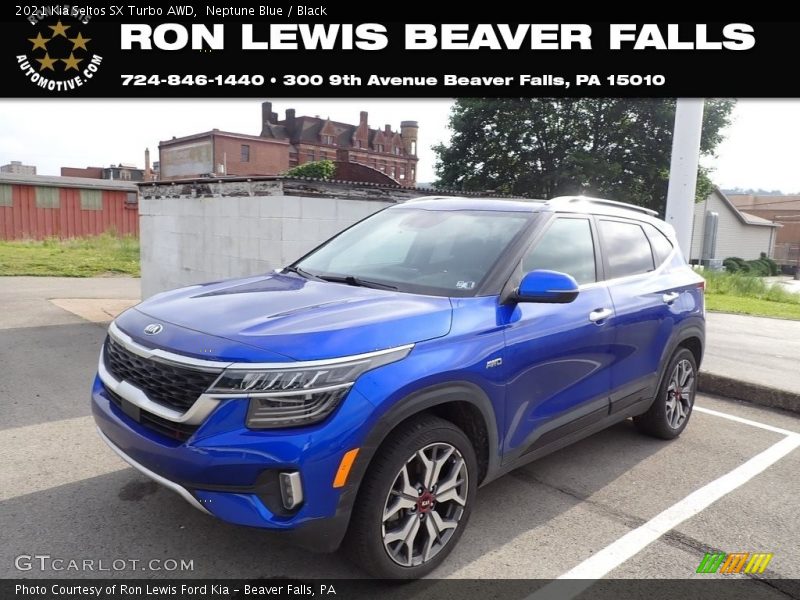 Neptune Blue / Black 2021 Kia Seltos SX Turbo AWD