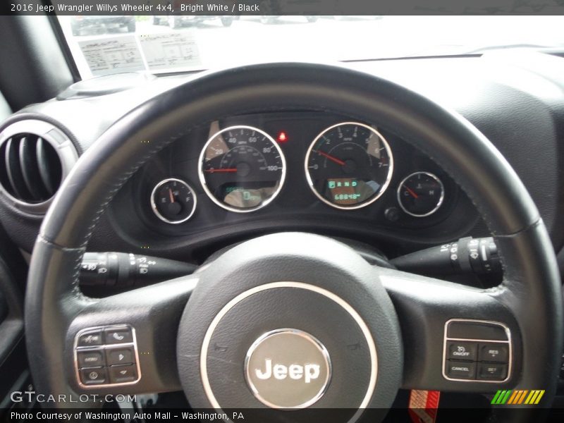 Bright White / Black 2016 Jeep Wrangler Willys Wheeler 4x4