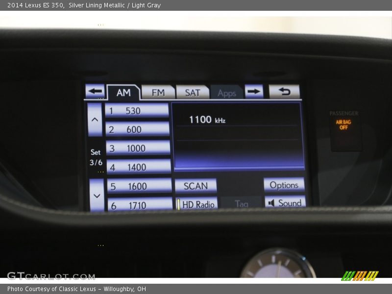 Silver Lining Metallic / Light Gray 2014 Lexus ES 350
