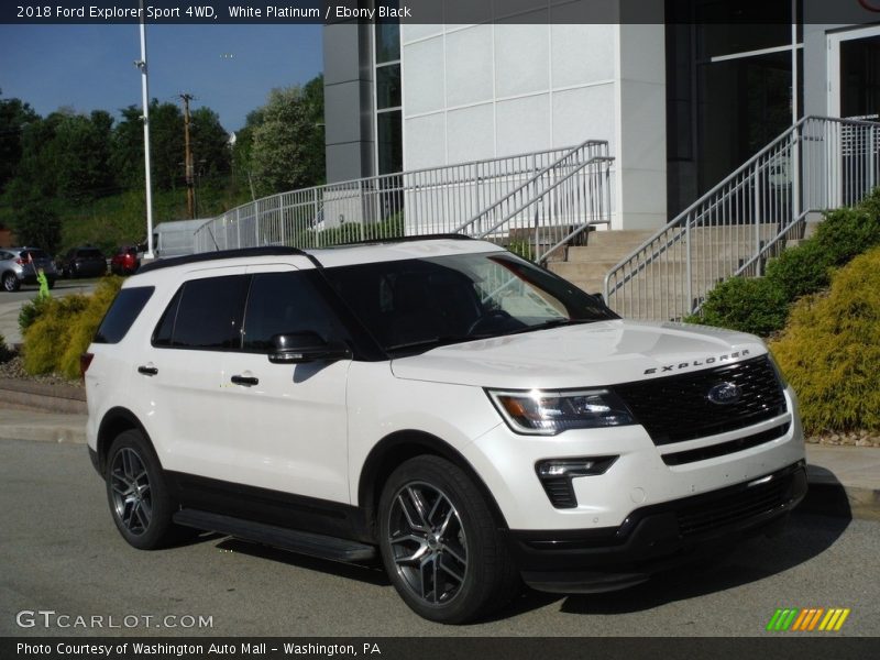 White Platinum / Ebony Black 2018 Ford Explorer Sport 4WD