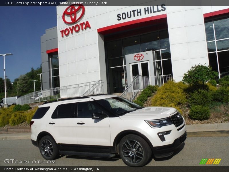 White Platinum / Ebony Black 2018 Ford Explorer Sport 4WD