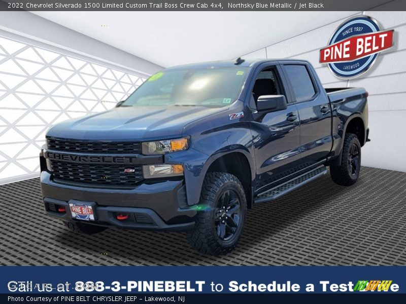 Northsky Blue Metallic / Jet Black 2022 Chevrolet Silverado 1500 Limited Custom Trail Boss Crew Cab 4x4