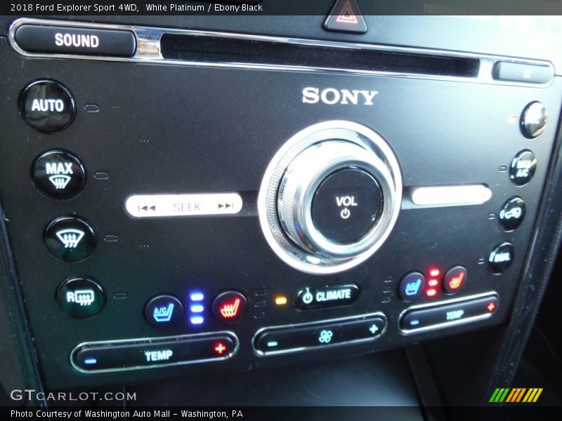 White Platinum / Ebony Black 2018 Ford Explorer Sport 4WD