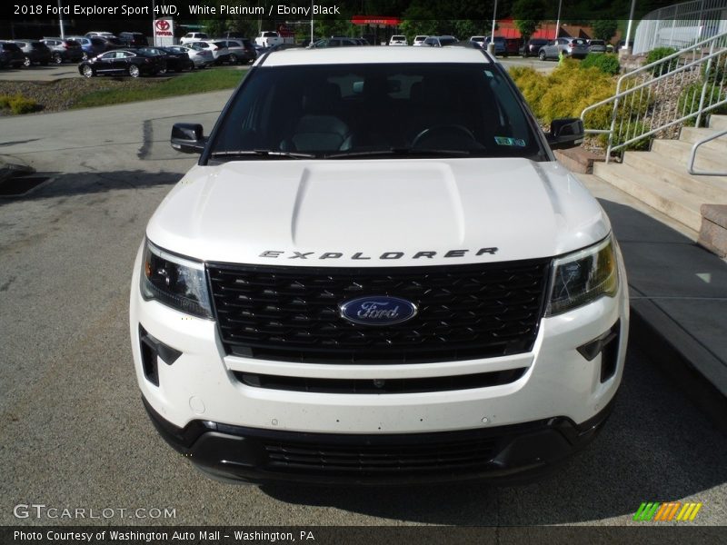 White Platinum / Ebony Black 2018 Ford Explorer Sport 4WD