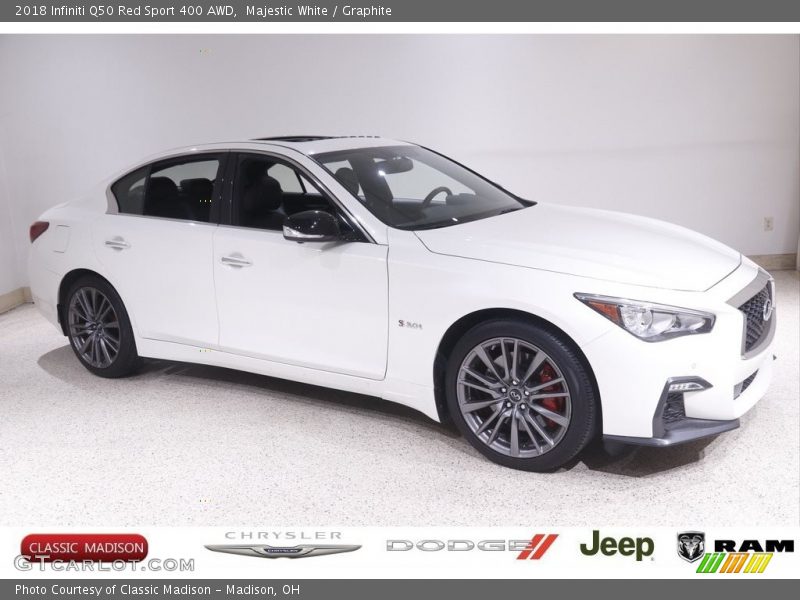 Majestic White / Graphite 2018 Infiniti Q50 Red Sport 400 AWD