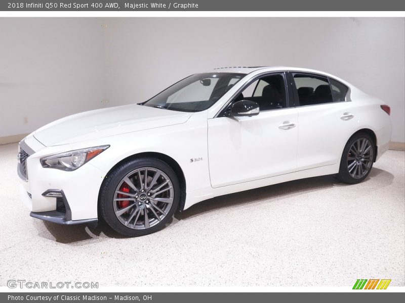 Majestic White / Graphite 2018 Infiniti Q50 Red Sport 400 AWD