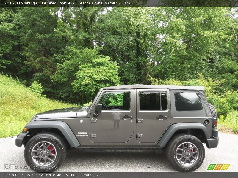 Granite Crystal Metallic / Black 2016 Jeep Wrangler Unlimited Sport 4x4