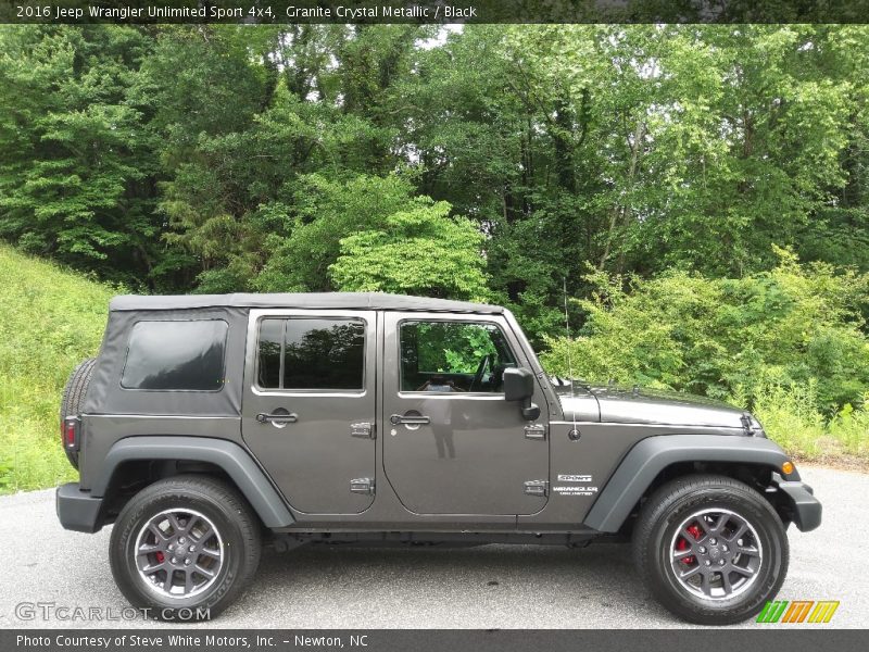 Granite Crystal Metallic / Black 2016 Jeep Wrangler Unlimited Sport 4x4