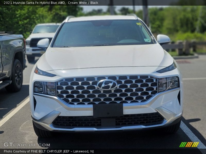 Cream White / Black 2021 Hyundai Santa Fe Hybrid Blue AWD