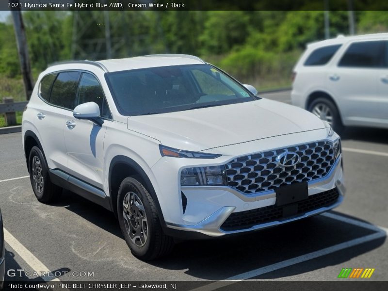 Cream White / Black 2021 Hyundai Santa Fe Hybrid Blue AWD