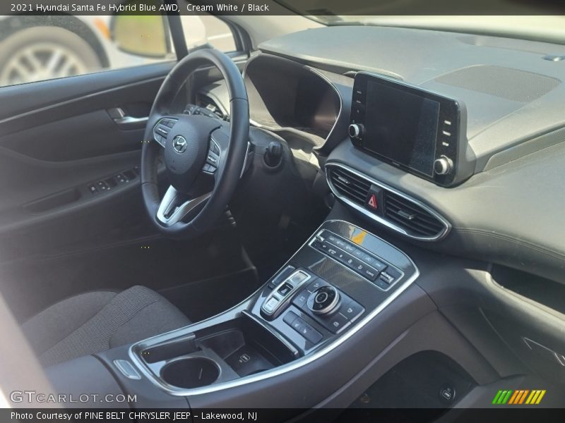 Cream White / Black 2021 Hyundai Santa Fe Hybrid Blue AWD
