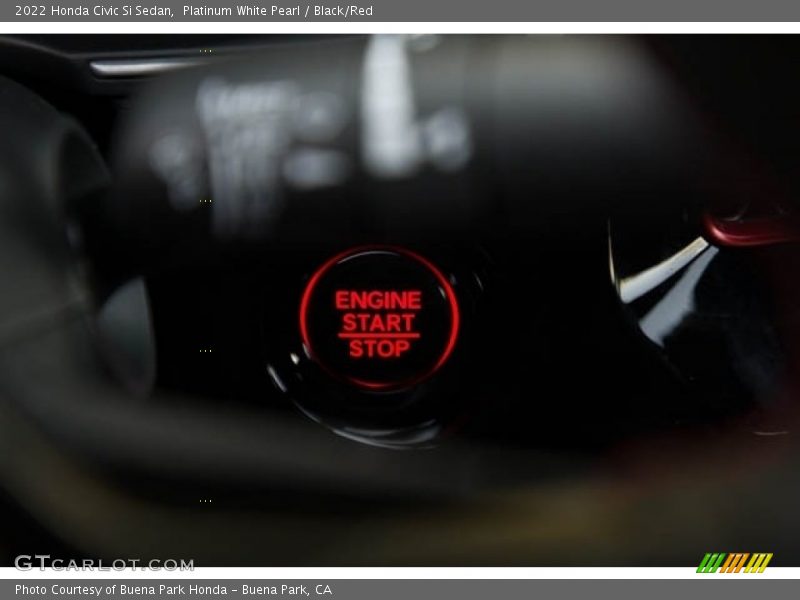 Platinum White Pearl / Black/Red 2022 Honda Civic Si Sedan