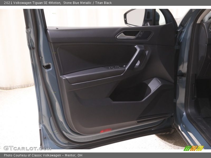 Stone Blue Metallic / Titan Black 2021 Volkswagen Tiguan SE 4Motion