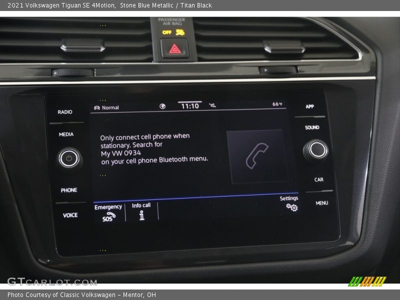 Stone Blue Metallic / Titan Black 2021 Volkswagen Tiguan SE 4Motion