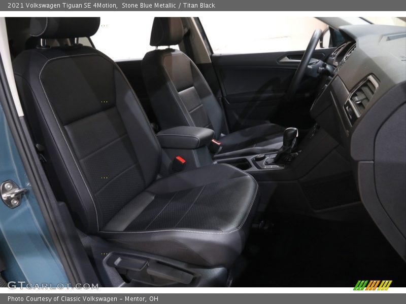 Stone Blue Metallic / Titan Black 2021 Volkswagen Tiguan SE 4Motion