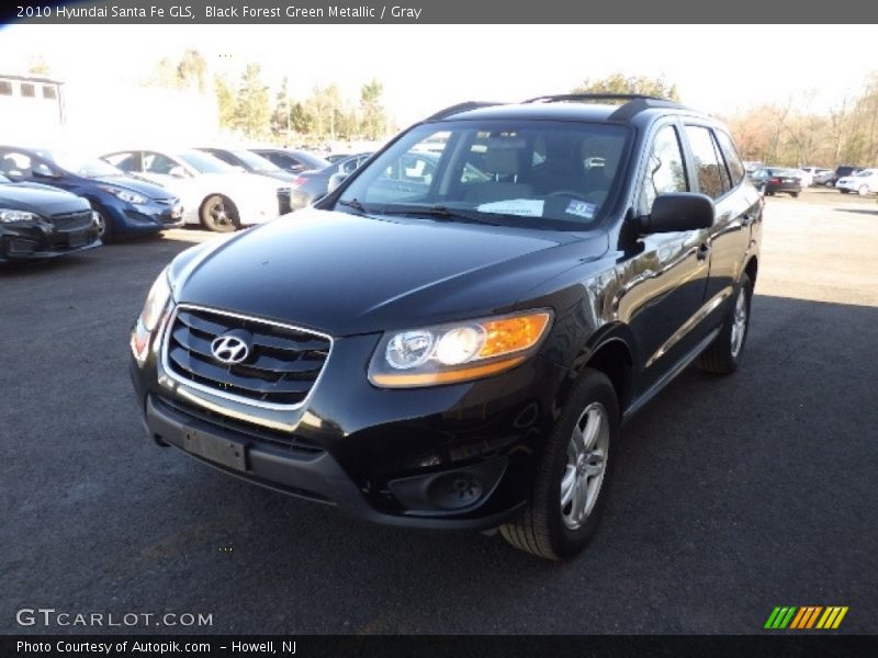 Black Forest Green Metallic / Gray 2010 Hyundai Santa Fe GLS