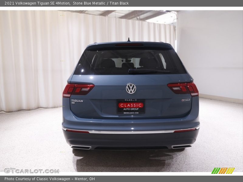 Stone Blue Metallic / Titan Black 2021 Volkswagen Tiguan SE 4Motion