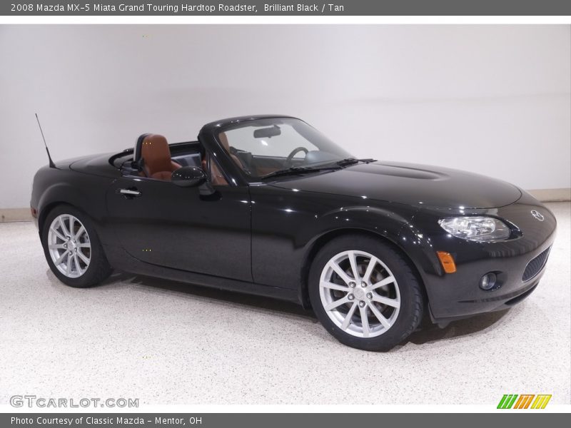 Brilliant Black / Tan 2008 Mazda MX-5 Miata Grand Touring Hardtop Roadster