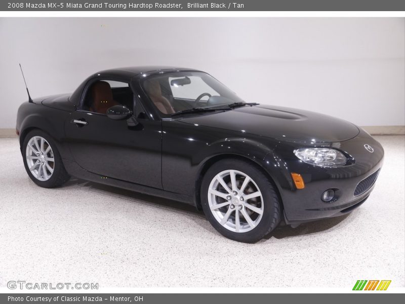 Brilliant Black / Tan 2008 Mazda MX-5 Miata Grand Touring Hardtop Roadster