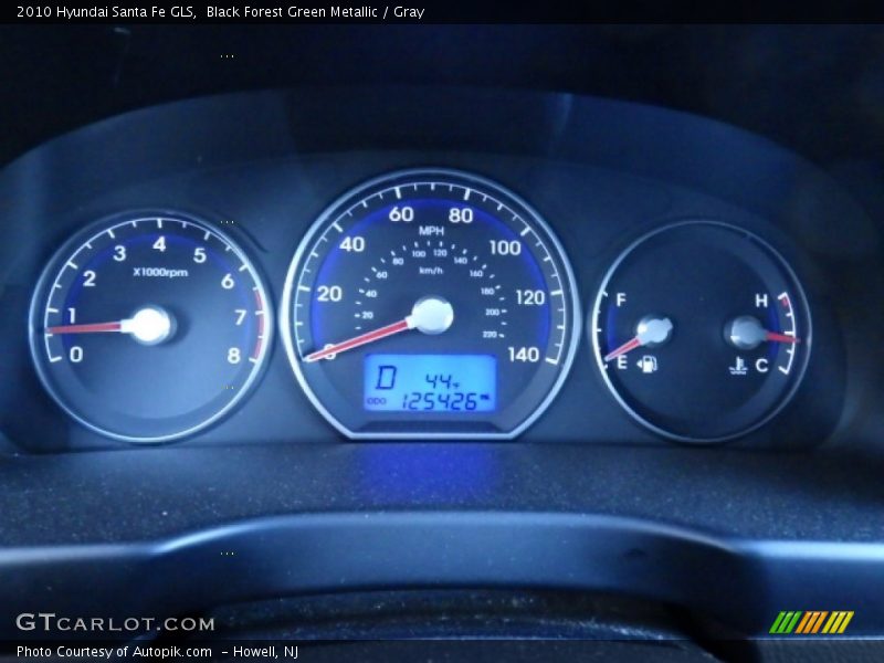 Black Forest Green Metallic / Gray 2010 Hyundai Santa Fe GLS