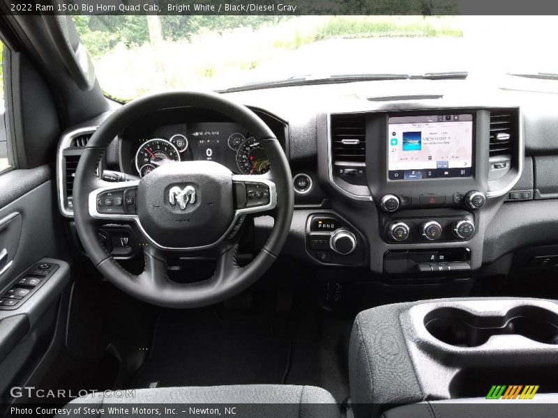 Bright White / Black/Diesel Gray 2022 Ram 1500 Big Horn Quad Cab