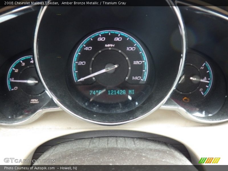 Amber Bronze Metallic / Titanium Gray 2008 Chevrolet Malibu LT Sedan