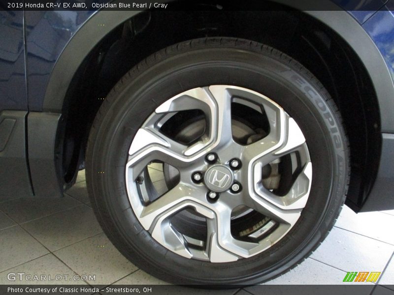 Obsidian Blue Pearl / Gray 2019 Honda CR-V EX AWD