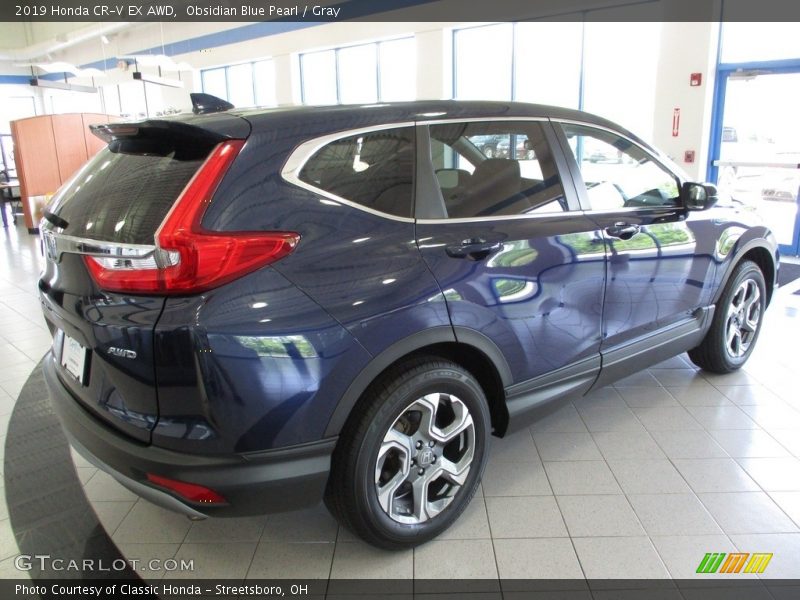 Obsidian Blue Pearl / Gray 2019 Honda CR-V EX AWD