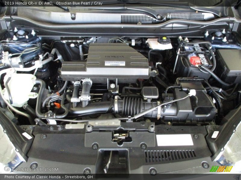 Obsidian Blue Pearl / Gray 2019 Honda CR-V EX AWD