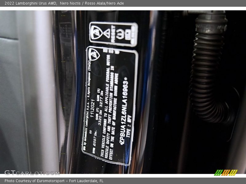 Nero Noctis / Rosso Alala/Nero Ade 2022 Lamborghini Urus AWD