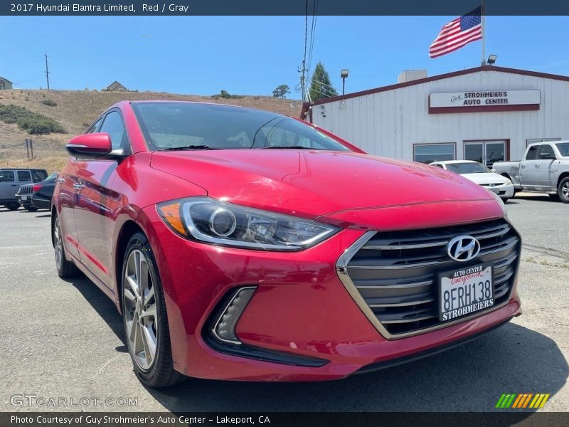 Red / Gray 2017 Hyundai Elantra Limited