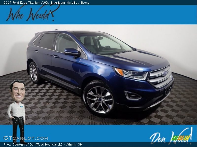 Blue Jeans Metallic / Ebony 2017 Ford Edge Titanium AWD