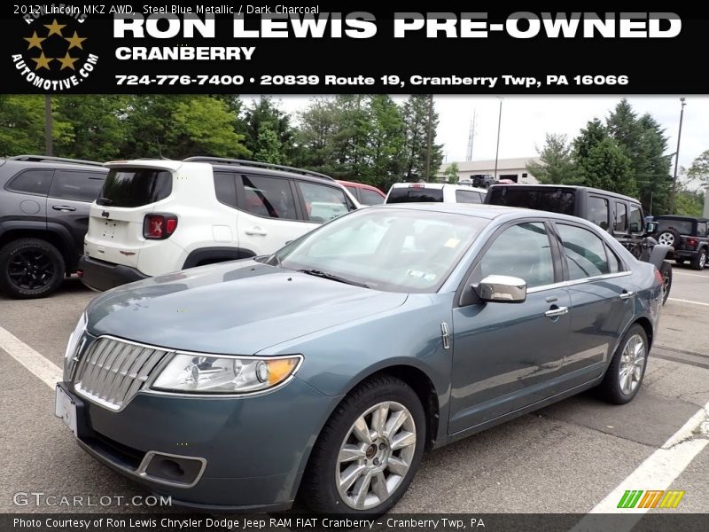 Steel Blue Metallic / Dark Charcoal 2012 Lincoln MKZ AWD