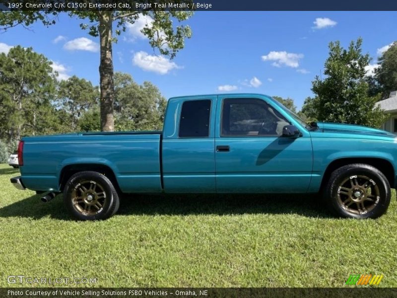 Bright Teal Metallic / Beige 1995 Chevrolet C/K C1500 Extended Cab
