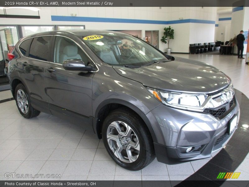 Modern Steel Metallic / Gray 2019 Honda CR-V EX-L AWD