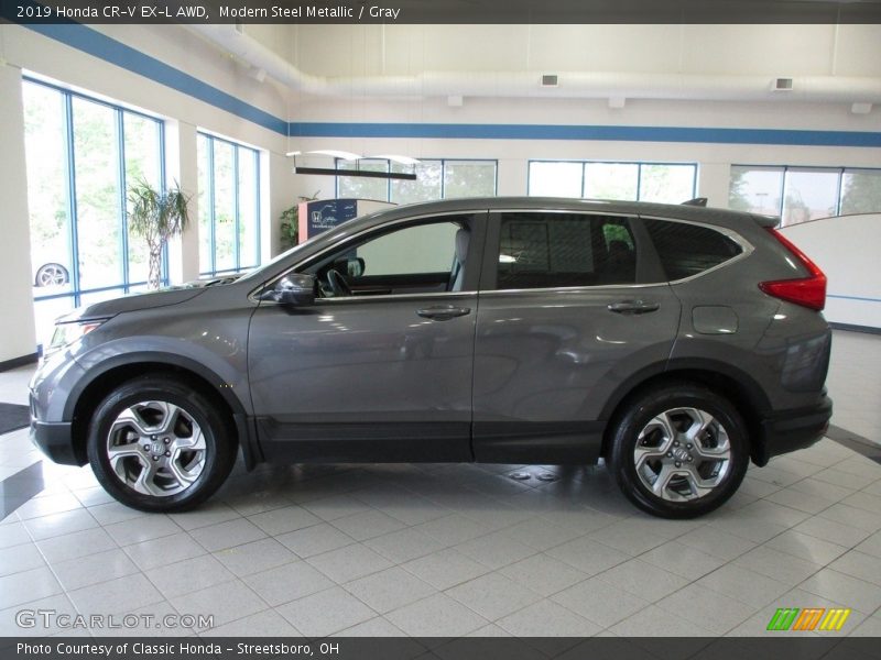 Modern Steel Metallic / Gray 2019 Honda CR-V EX-L AWD