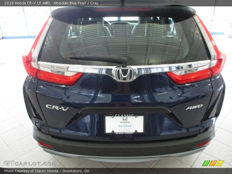 Obsidian Blue Pearl / Gray 2019 Honda CR-V LX AWD