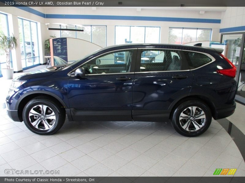 Obsidian Blue Pearl / Gray 2019 Honda CR-V LX AWD