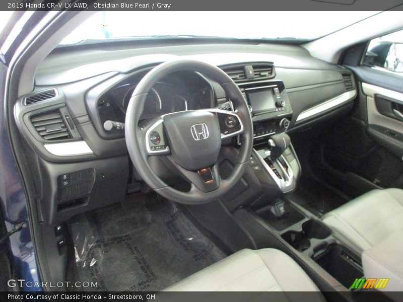 Obsidian Blue Pearl / Gray 2019 Honda CR-V LX AWD