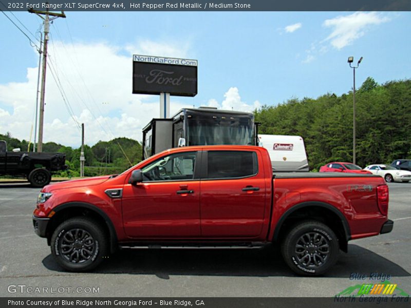 Hot Pepper Red Metallic / Medium Stone 2022 Ford Ranger XLT SuperCrew 4x4