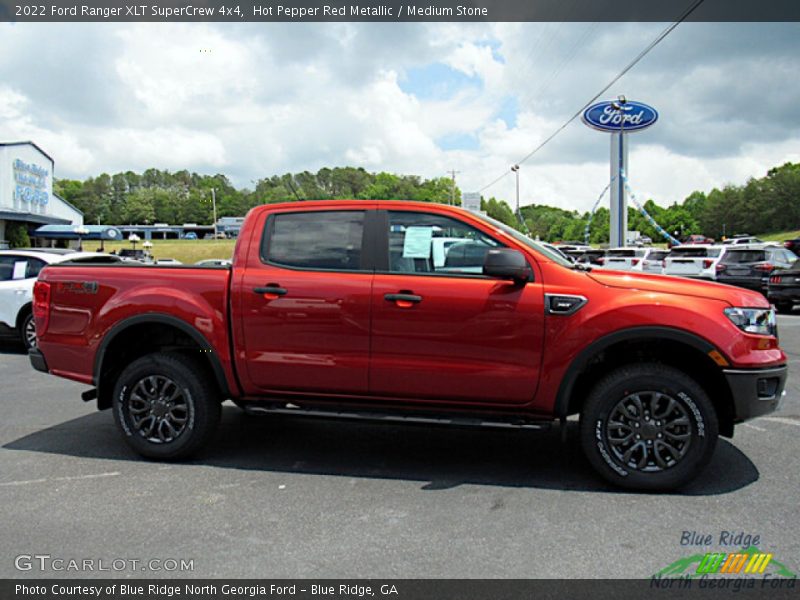 Hot Pepper Red Metallic / Medium Stone 2022 Ford Ranger XLT SuperCrew 4x4