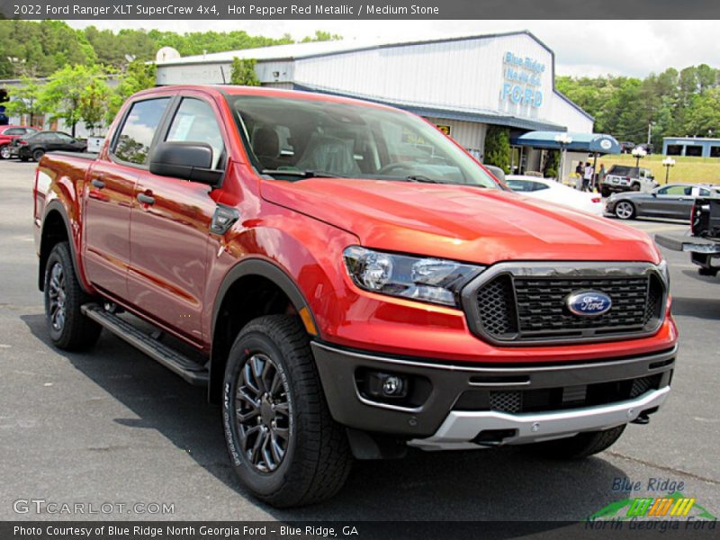 Hot Pepper Red Metallic / Medium Stone 2022 Ford Ranger XLT SuperCrew 4x4