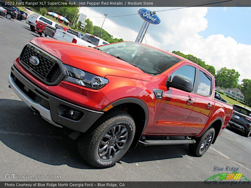 Hot Pepper Red Metallic / Medium Stone 2022 Ford Ranger XLT SuperCrew 4x4