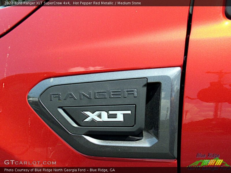 Hot Pepper Red Metallic / Medium Stone 2022 Ford Ranger XLT SuperCrew 4x4