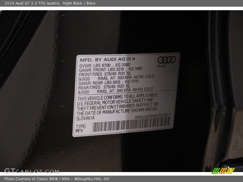 Night Black / Black 2014 Audi Q7 3.0 TFSI quattro