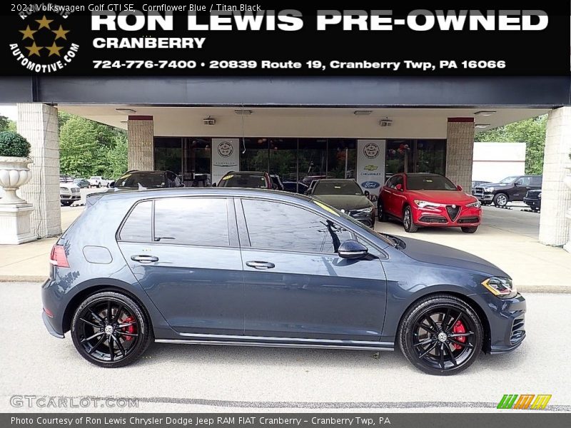 Cornflower Blue / Titan Black 2021 Volkswagen Golf GTI SE