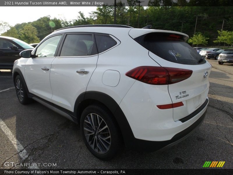 Winter White / Beige 2021 Hyundai Tucson Ulitimate AWD